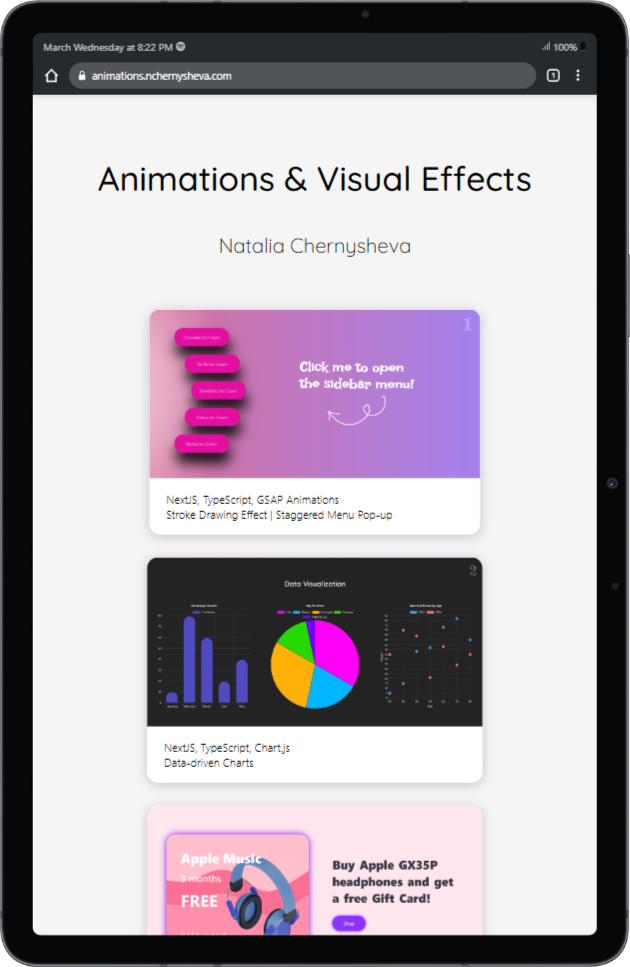 front end animations project